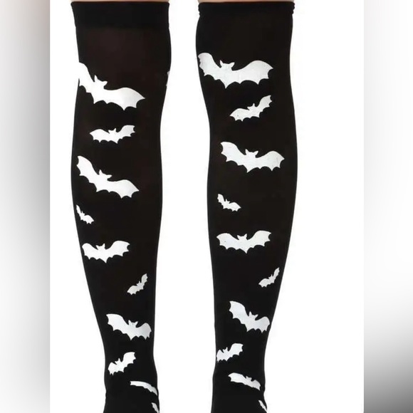 Bat Print Thigh High Stockings Over The Knee Socks girls Women's Stockings - Picture 1 of 10